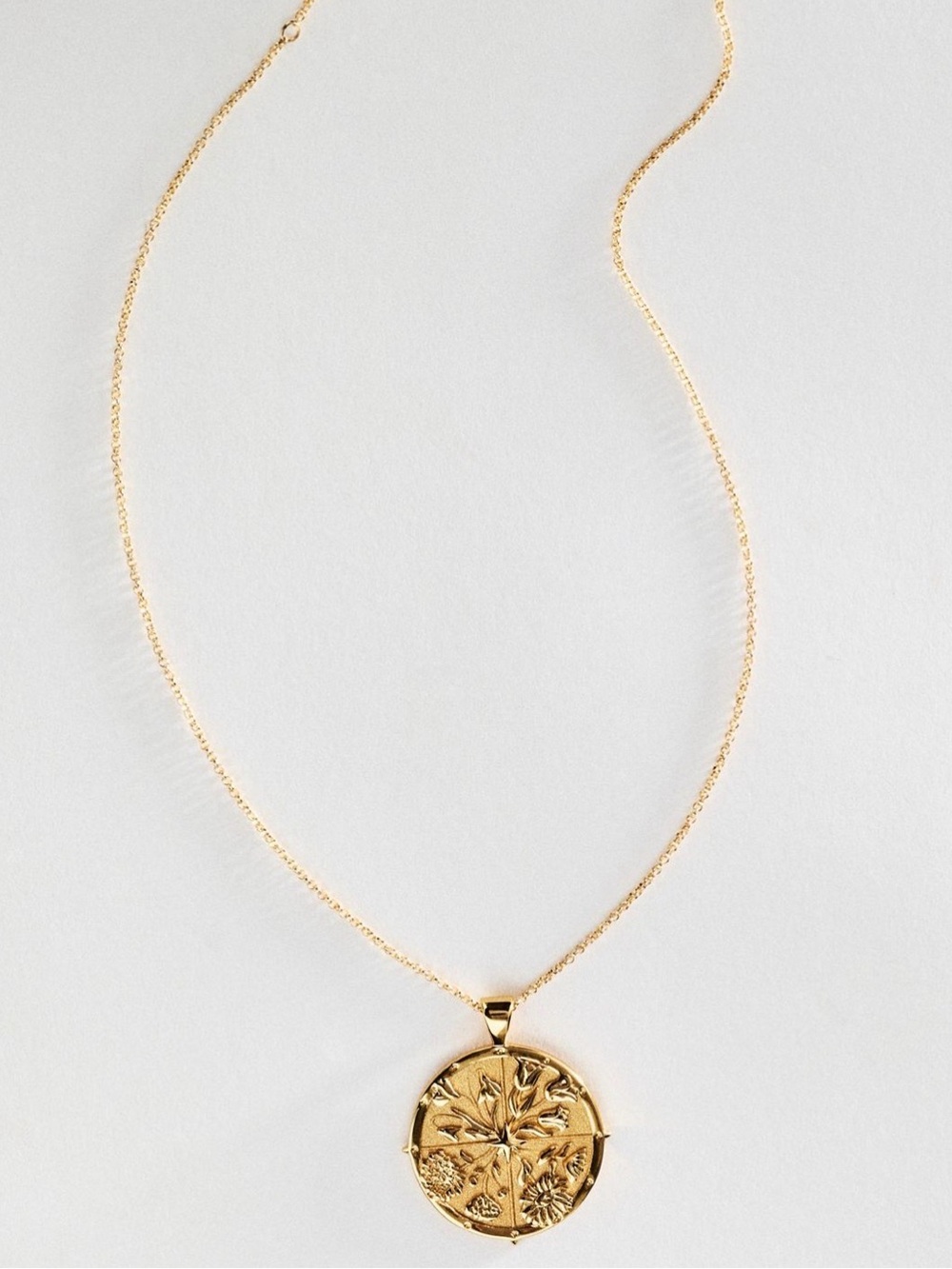 Jane Win HOPE JW Original Pendant Coin Necklace With Classic Rolo Chain